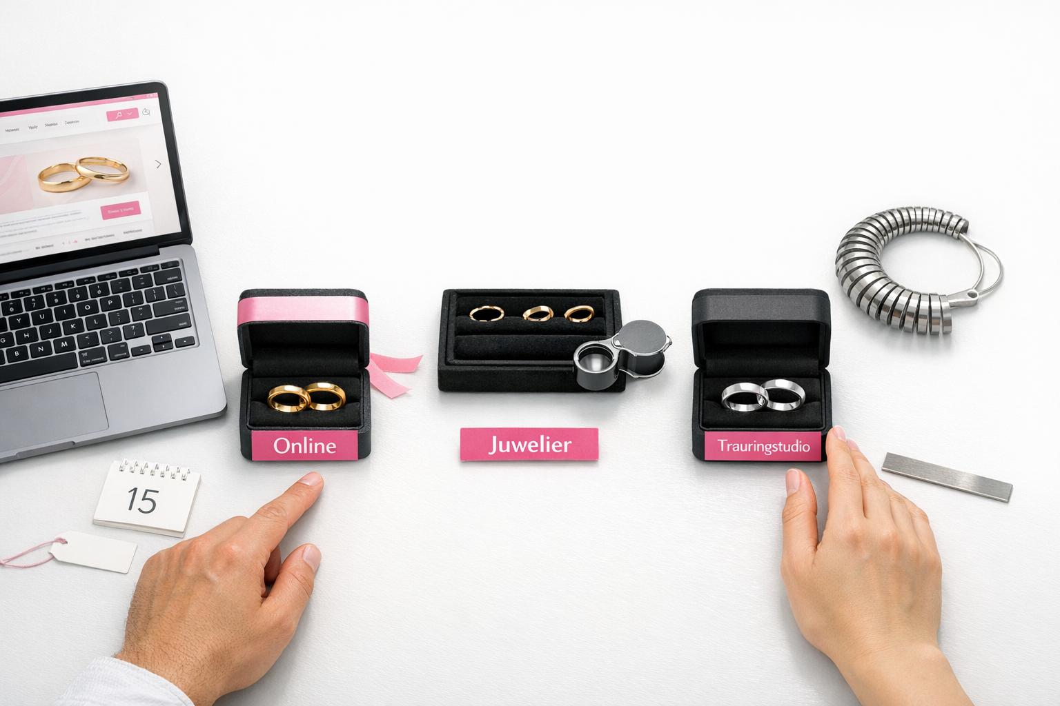 Mehr über den Artikel erfahren Online, Juwelier oder Trauringstudio: Wo kauft man Eheringe am besten?