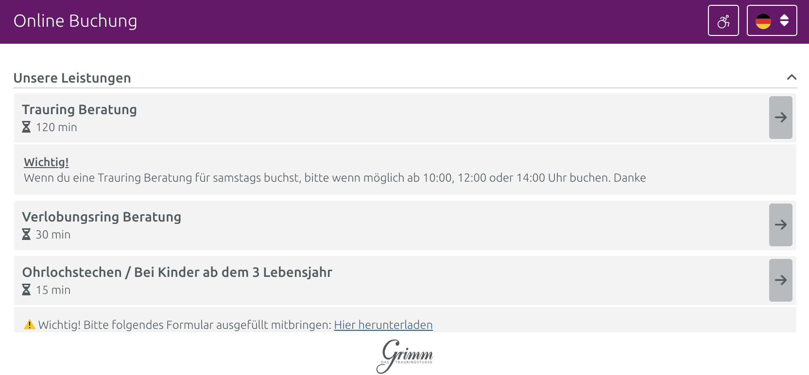 Online-Terminbuchung bei TIMIFY öffnen